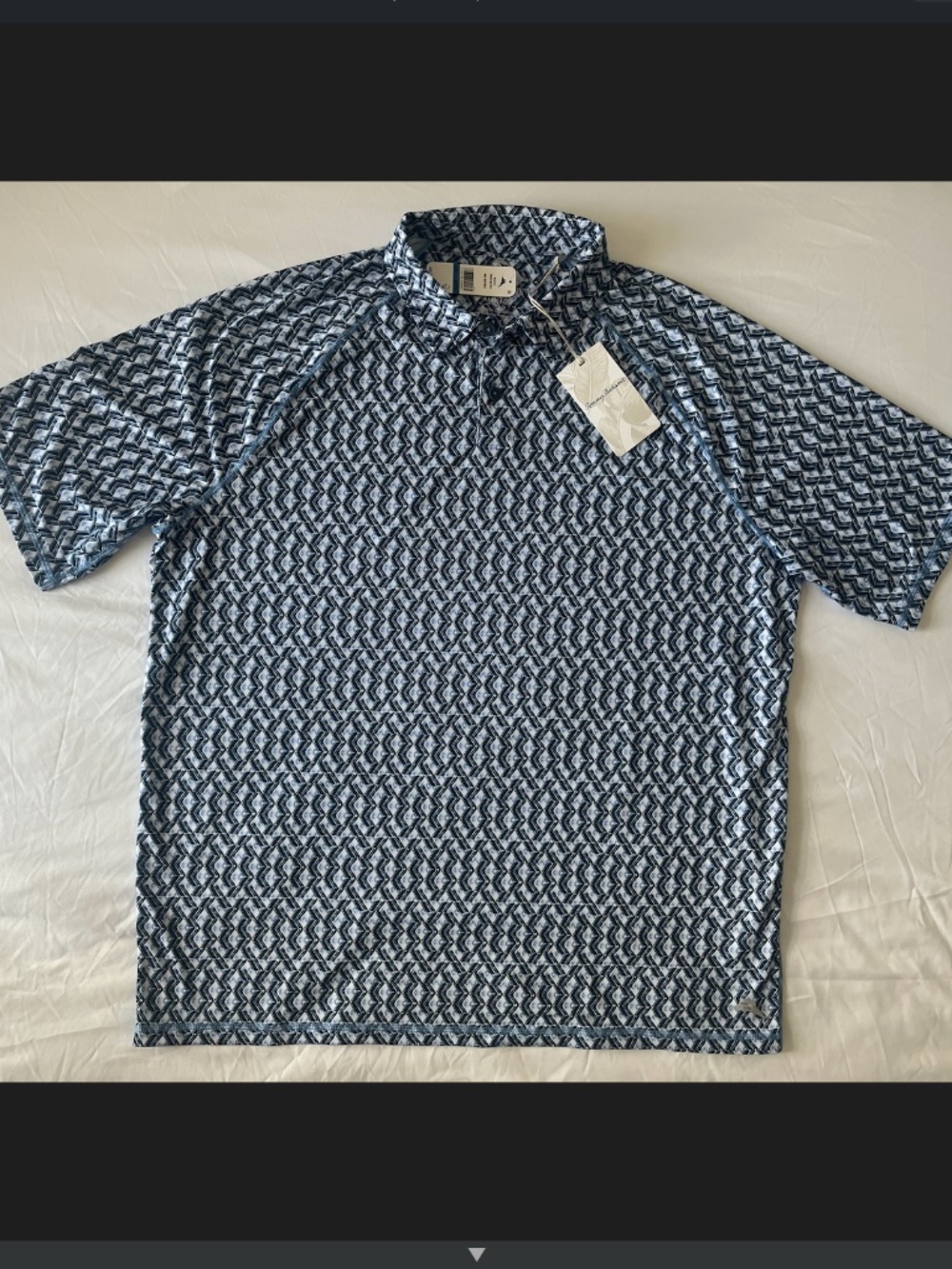 NWT's Tommy Bahama Fresco Geo Polo Shirt Blue XLT Tall
